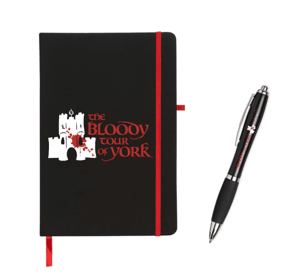 The Bloody Tour of York Logo Notepad and Pen
